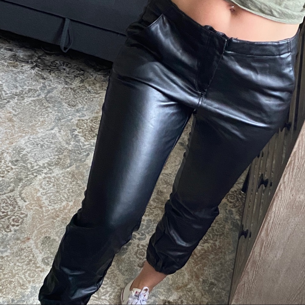 Pleather joggers